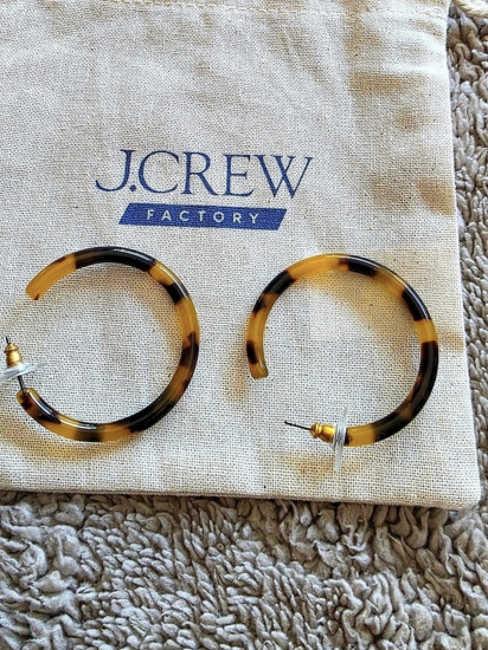 J.Crew Tortoiseshell Hoop Earrings